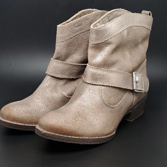 NAUGHTY Monkey | Pascal Fine Metallic Combat Moto Boots Size 6 - Picture 3 of 11